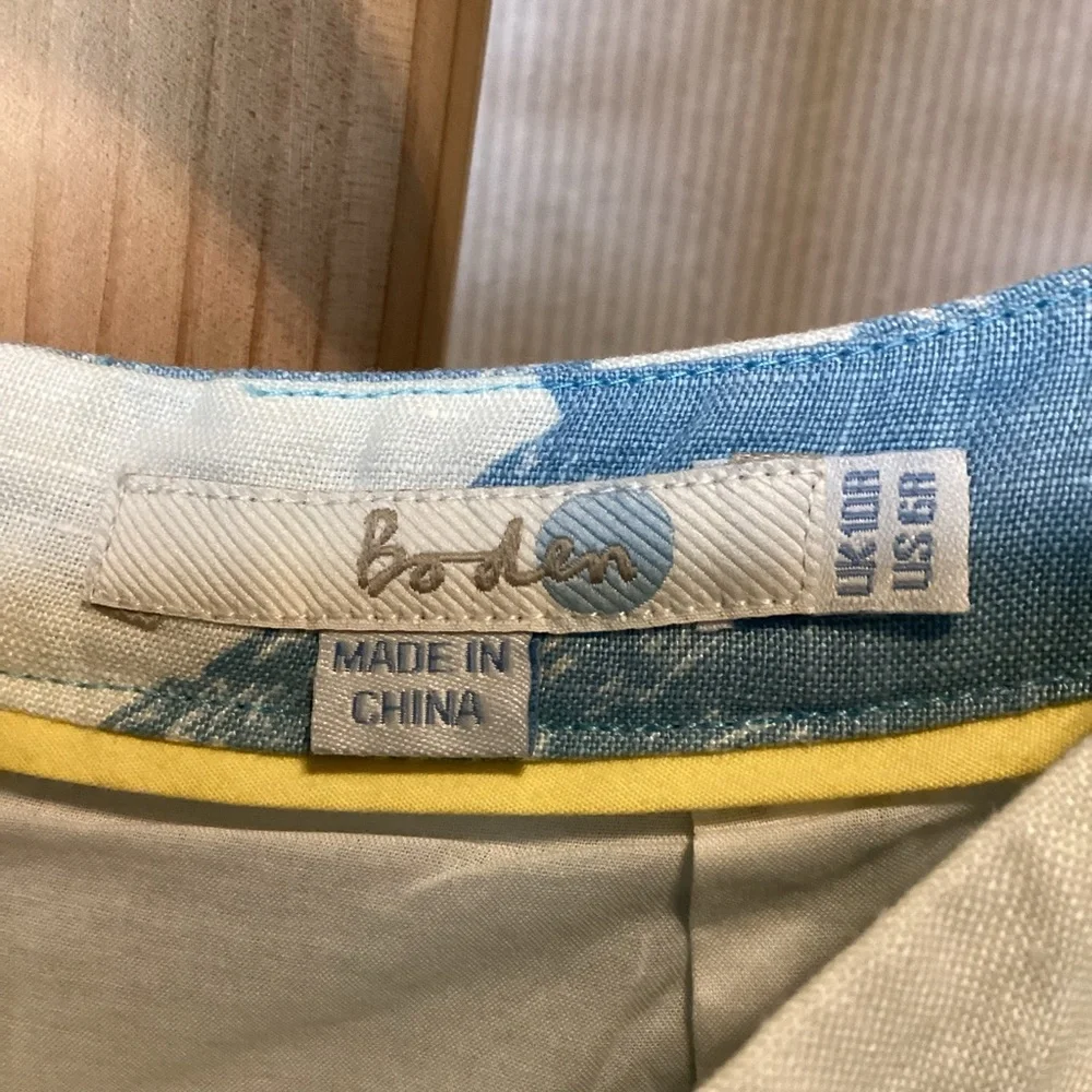 Boden Linen Pleated Circle Skirt Sz 6R - Picture 5 of 5